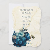 Save The Date Bouquet de Mariage Turquoise foncé (Devant)