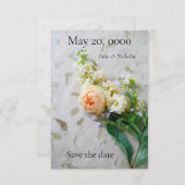 Save The Date Bouquet de rose brun (Devant / Derrière)