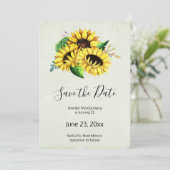 Save The Date Bouquet de tournesol jaune en aquarelle Anniversai (Debout devant)