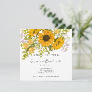 Save The Date Bouquet de tournesols modernes jaunes pour une dou