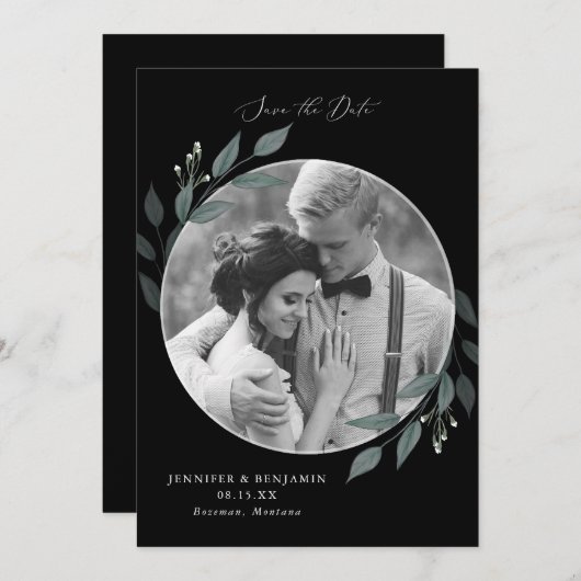 Save The Date Bouquet de verdure (Devant / Derrière)