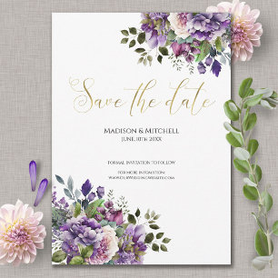 Save The Date Bouquet d'or violet violet violet