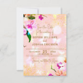 Save The Date Bouquet d'orchidées romantiques Élégant Mariage Cl (Devant)