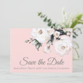 Save The Date Bouquet du coin des Roses blanches | Rose (Debout devant)
