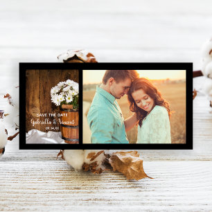 Save The Date Bouquet et marguerites Mariage d'étable Enregistre