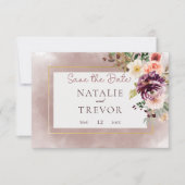 Save The Date Bouquet floral de prune d'automne Enregistrer la c (Devant)