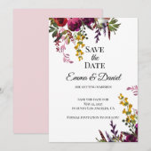 Save The Date Bouquet Floral Élégant (Devant / Derrière)