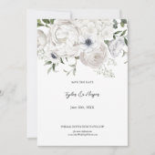 Save The Date Bouquet floral élégant noir et blanc Moderne (Devant)