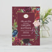 Save the date. Bourgogne | Bindbruine marineslag Kaart (Staand voorkant)