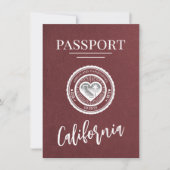 Save The Date Bourgogne Californie Passeport Enregistrer La Date (Devant)