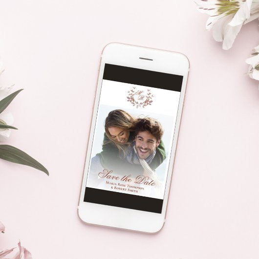 Save The Date Bourgogne Enregistrer la date Mariage classique Ph