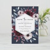 Save The Date Bourgogne modifiable enchantée (Debout devant)