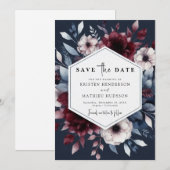 Save The Date Bourgogne modifiable enchantée (Devant / Derrière)