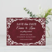 Save The Date Bourgogne Papier découpé Mariage mexicain (Debout devant)