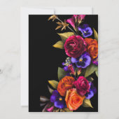 Save The Date Bourgogne Rouge, Violet, Rose Floral Orange (Dos)