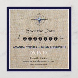 Save The Date Boussole nautique / Mariage de plage de la marine 