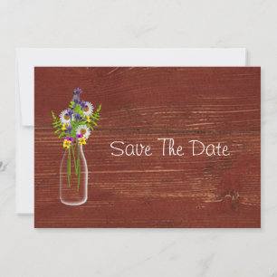 Save The Date Bouteille De Lait De Fleurs sauvages Enregistrer L