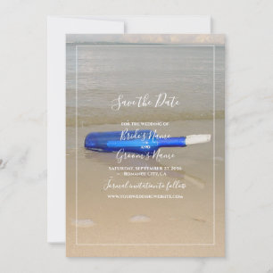 Save The Date Bouteille Sur Mariage De Sable De Plage