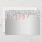 Save The Date Boutons de parties scintillant d'or rose d'argent  (Dos)