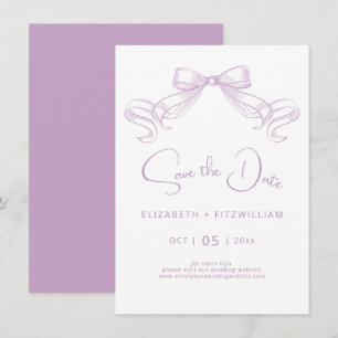 Save The Date Bow à croquis romantique Arrière - plan Lilac