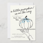 Save The Date Bow Bow Baby shower d'automne Citrouilles dessinés (Devant)