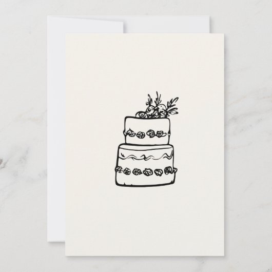 Save The Date Bow noir dessiné à la main Mariage tendance (Dos)