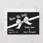 Save The Date Bow noir et blanc | Mariage élégant | Monochrome (Devant)