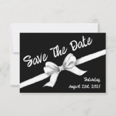 Save The Date Bow noir et blanc | Mariage élégant | Monochrome (Devant)