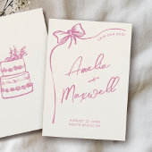 Save The Date Bow rose dessiné à la main Mariage tendance élégan