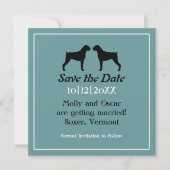 Save The Date Boxer Chien Silhouettes Mariage Enregistrer la dat (Devant)