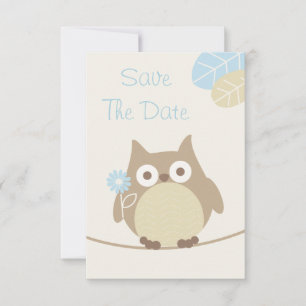 Save The Date Boy Owl Baby shower Enregistrer La Date