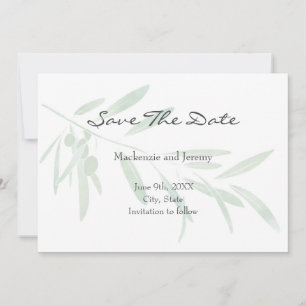 Save The Date Branche de olivier aquarelle