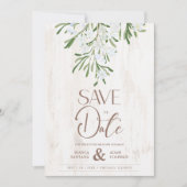 Save The Date Branches botaniques rustiques de fantaisie Arrière (Devant)