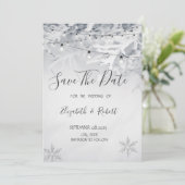 Save The Date Branches de neige d'hiver Sauvegarder la date (Debout devant)
