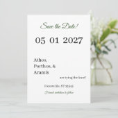 Save The Date Branches Vertes Sauvegarder la Date (Debout devant)