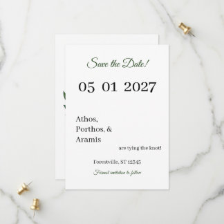 Save The Date Branches Vertes Sauvegarder la Date
