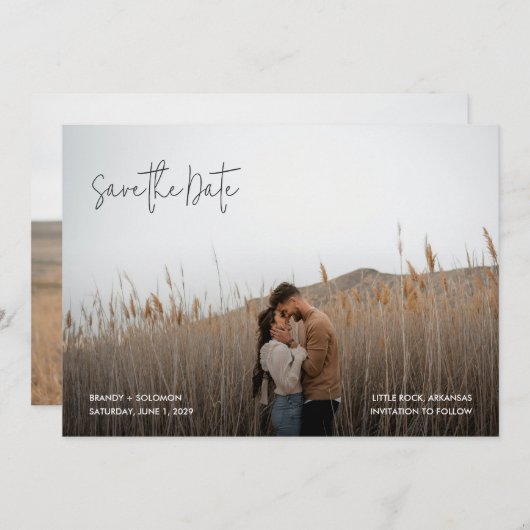 Save The Date Brandy Simple Photo Mariage moderne (Devant / Derrière)