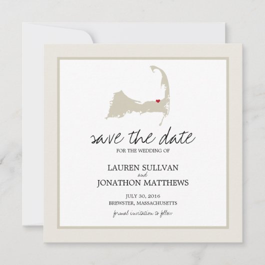 Save The Date Brewster Cape Cod Wedding Enregistrer la date (Devant)