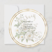 Save The Date Bridal Shower White Roses Gold Frame (Dos)