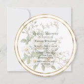 Save The Date Bridal Shower White Roses Gold Frame (Devant)