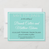 Save The Date Bride & Mariage Suite Bleu Turquoise élégant (Devant)