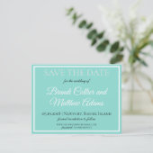 Save The Date Bride & Mariage Suite Bleu Turquoise élégant (Debout devant)
