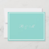 Save The Date Bride & Mariage Suite Bleu Turquoise élégant (Dos)