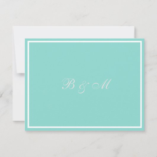 Save The Date Bride & Mariage Suite Bleu Turquoise élégant (Dos)