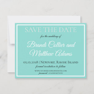 Save The Date Bride & Mariage Suite Bleu Turquoise élégant
