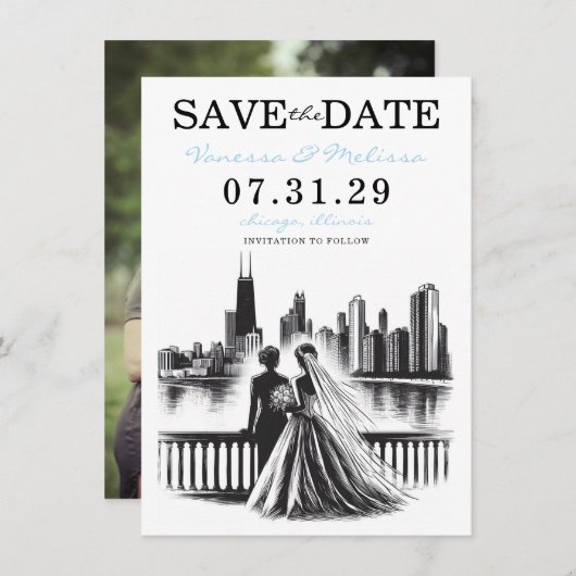 Save The Date Brides de Chicago (Devant / Derrière)