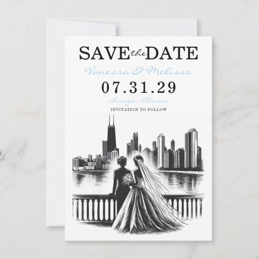 Save The Date Brides de Chicago (Devant)