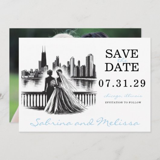 Save The Date Brides de Chicago (Devant / Derrière)
