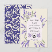 Save The Date Bridgerton Inspired Regency Lavender Silhouette (Devant / Derrière)
