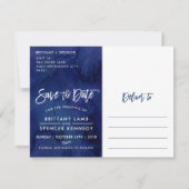 SAVE THE DATE BRIEFKAART geschilderd marine waterv (Achterkant)